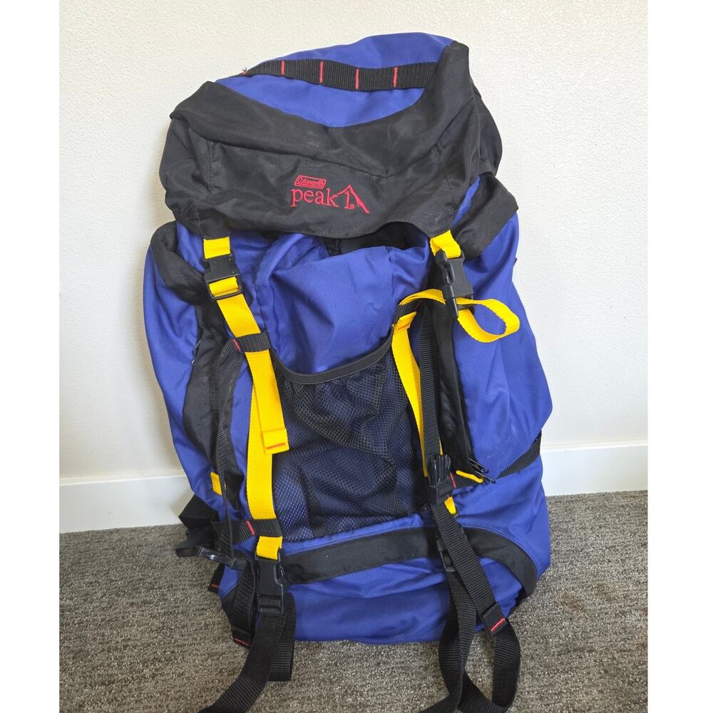 Coleman Peak 1 Hiking Backpack Blue Black & Yellow Medium Capacity